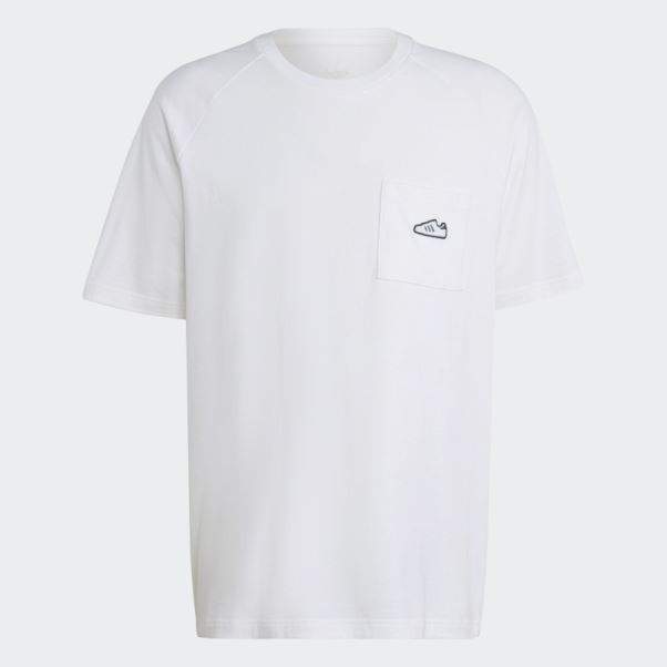 Adidas T-shirt Brodé Blanc