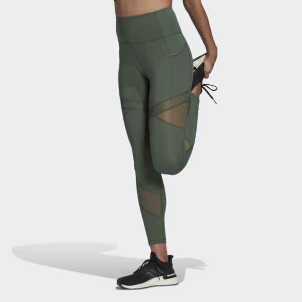 Adidas Circuit Legging Taille Haute 7/8 Mesh Oxyde Vert Chaud