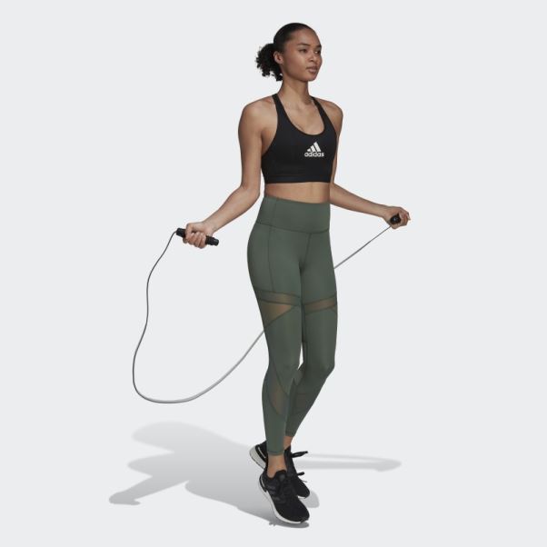 Adidas Circuit Legging Taille Haute 7/8 Mesh Oxyde Vert Chaud