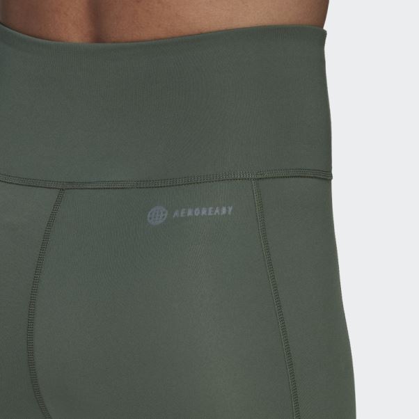 Adidas Circuit Legging Taille Haute 7/8 Mesh Oxyde Vert Chaud