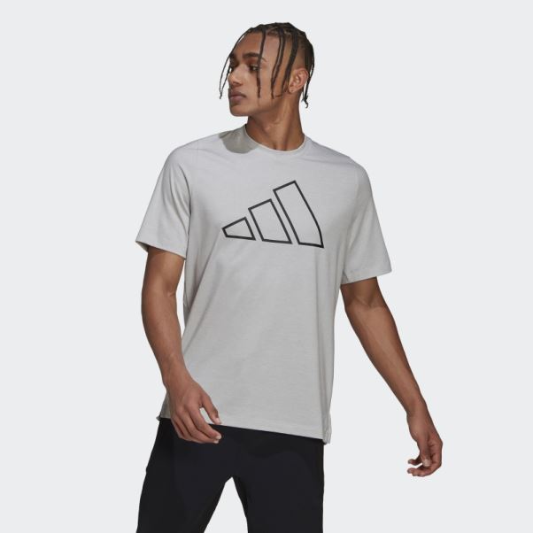 T-shirt D'entraînement à 3 Barres Train Icons Adidas Gris