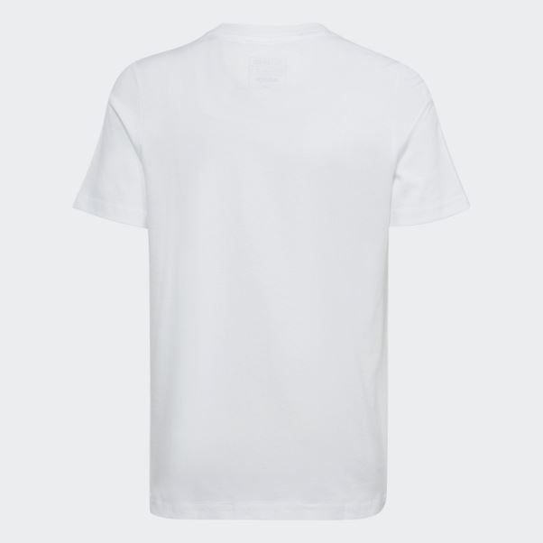 Adidas Essentials T-shirt En Coton à Gros Logo Blanc