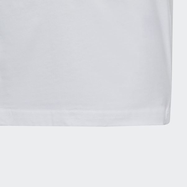Adidas Essentials T-shirt En Coton à Gros Logo Blanc