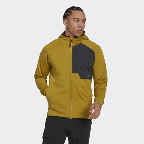 X-city Sweat à Capuche Entièrement Zippé Adidas Olive