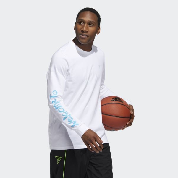 T-shirt Graphique Adidas Trae Blanc