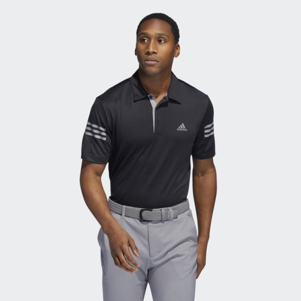Polo 3 Bandes Noir Adidas