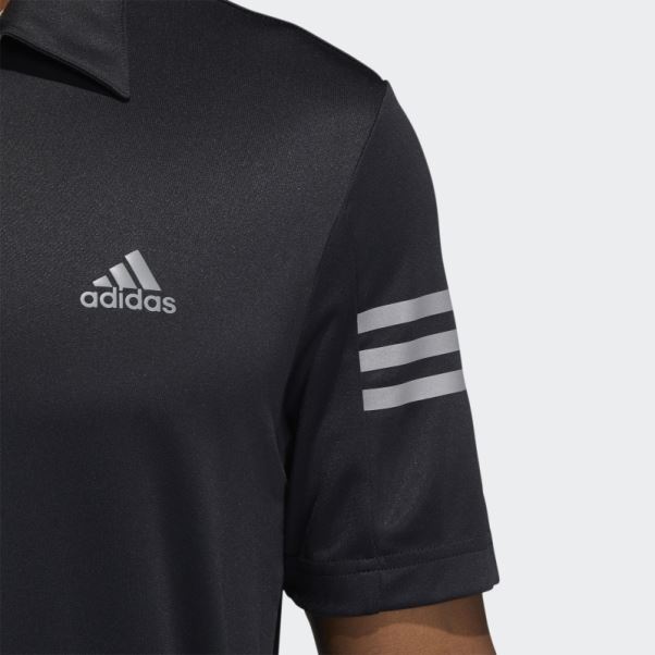 Polo 3 Bandes Noir Adidas