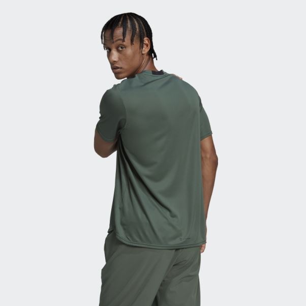 Adidas Aeroready Conçu Pour Le Mouvement T-shirt Vert Oxyde