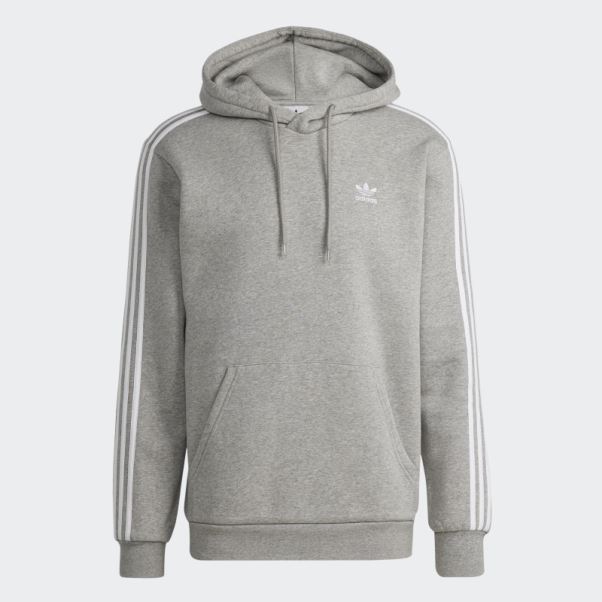 Sweat à Capuche Adicolor Classics 3 Bandes Gris Moyen Adidas