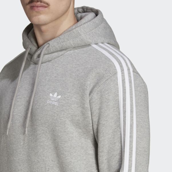 Sweat à Capuche Adicolor Classics 3 Bandes Gris Moyen Adidas