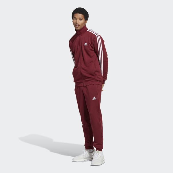 Survêtement Basic 3-stripes French Terry Rouge Adidas