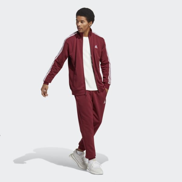 Survêtement Basic 3-stripes French Terry Rouge Adidas