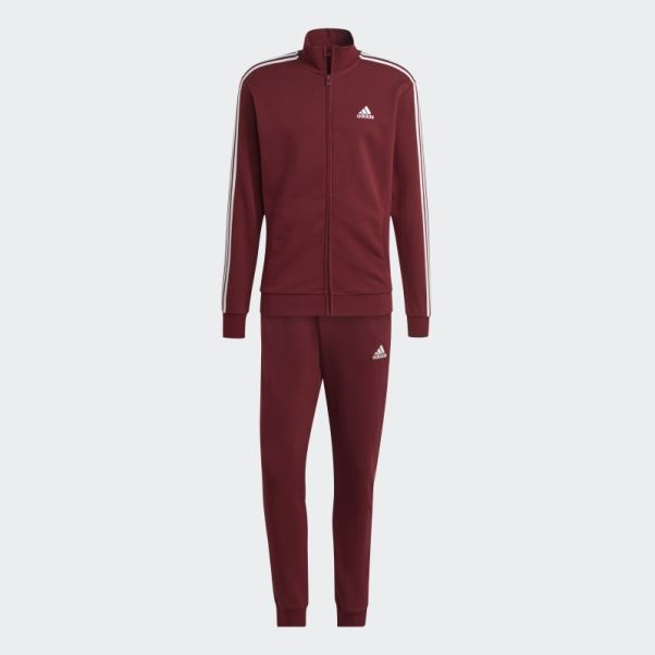 Survêtement Basic 3-stripes French Terry Rouge Adidas