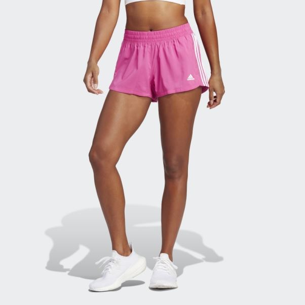Short Tissé à 3 Bandes Adidas Pacer Fuchsia
