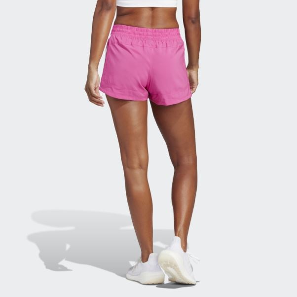 Short Tissé à 3 Bandes Adidas Pacer Fuchsia