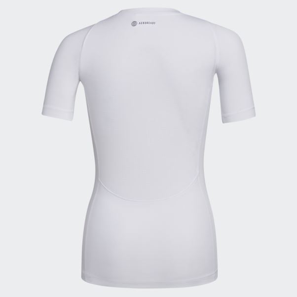 Top Techfit Manches Courtes Blanc Adidas