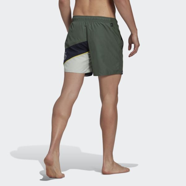 Short De Bain Adidas Wording Vert Oxyde
