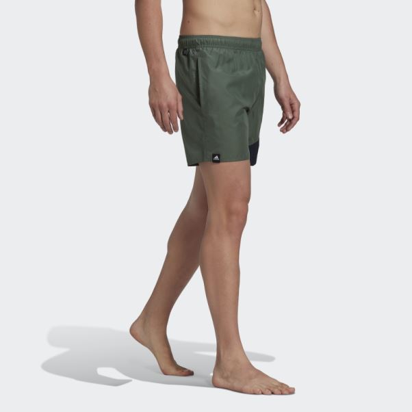 Short De Bain Adidas Wording Vert Oxyde