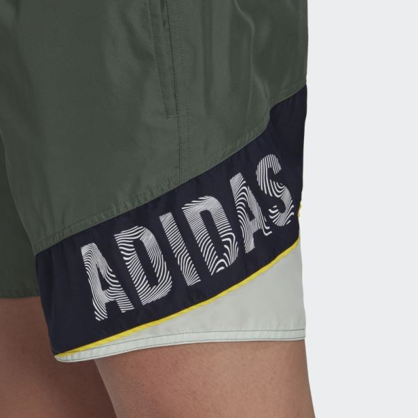 Short De Bain Adidas Wording Vert Oxyde