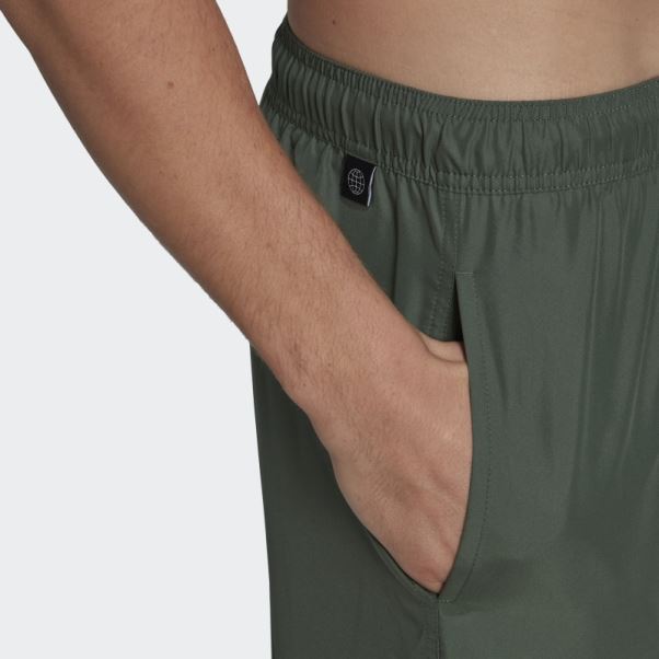 Short De Bain Adidas Wording Vert Oxyde