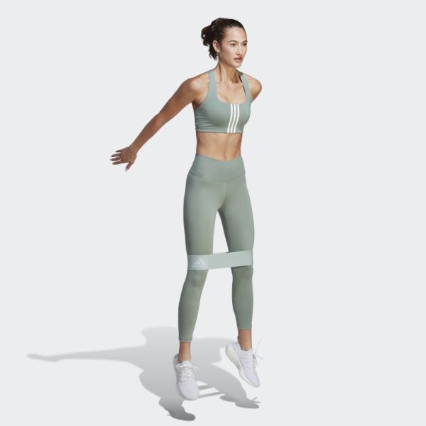 Adidas Optime Training 7/8 Leggings Argent Vert