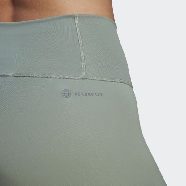 Adidas Optime Training 7/8 Leggings Argent Vert