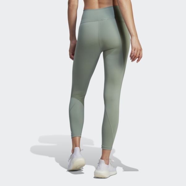 Optime Training 7/8 Leggings Argent Vert Adidas
