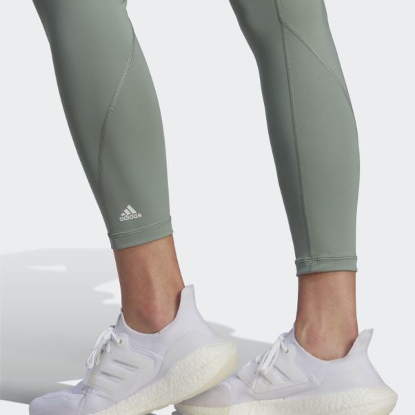 Optime Training 7/8 Leggings Argent Vert Adidas