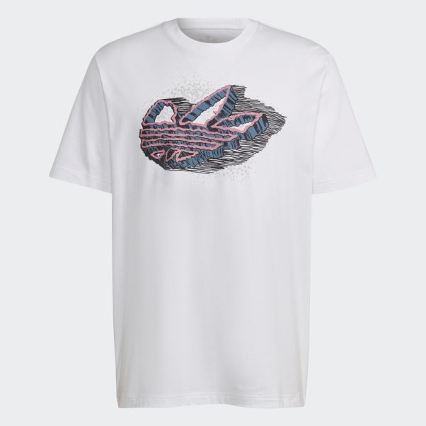 Adidas Rekive Speed Tee Shirt Graphique Trèfle Blanc