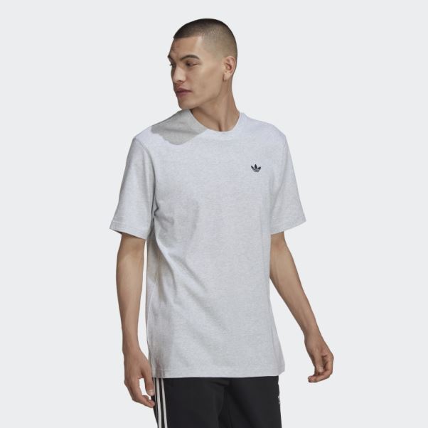 Tee Shirt Adidas Varsity Loose Gris Clair Chiné