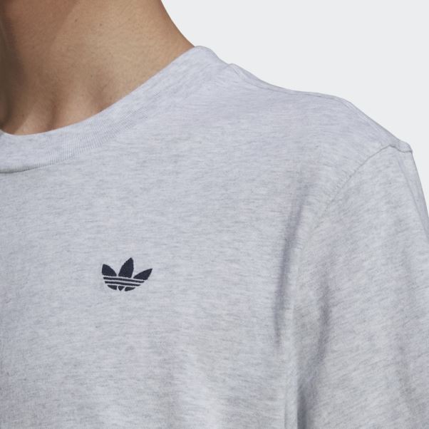 Tee Shirt Adidas Varsity Loose Gris Clair Chiné