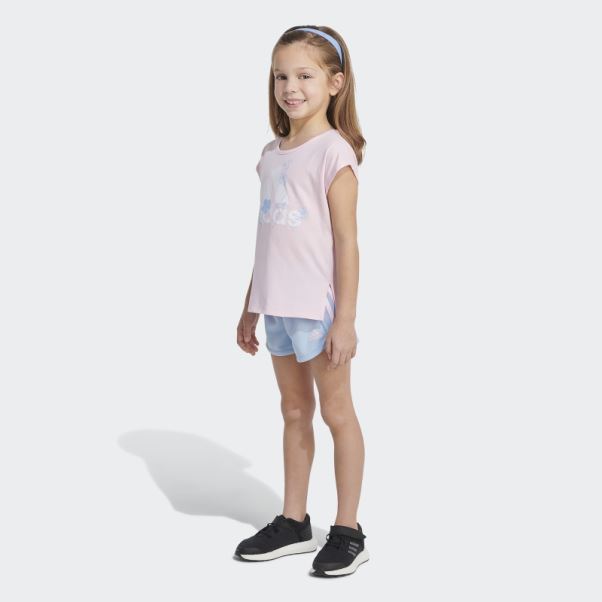 Ensemble T-shirt Graphique Et Short Rose Adidas