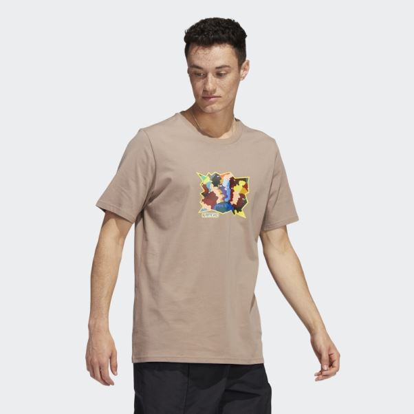 Mettz World Peeps T-shirt à Manches Courtes Marron Crayeux Adidas
