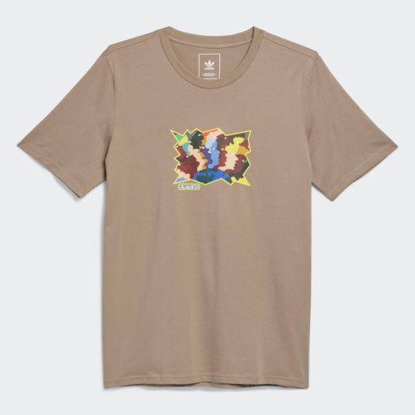 Mettz World Peeps T-shirt à Manches Courtes Marron Crayeux Adidas