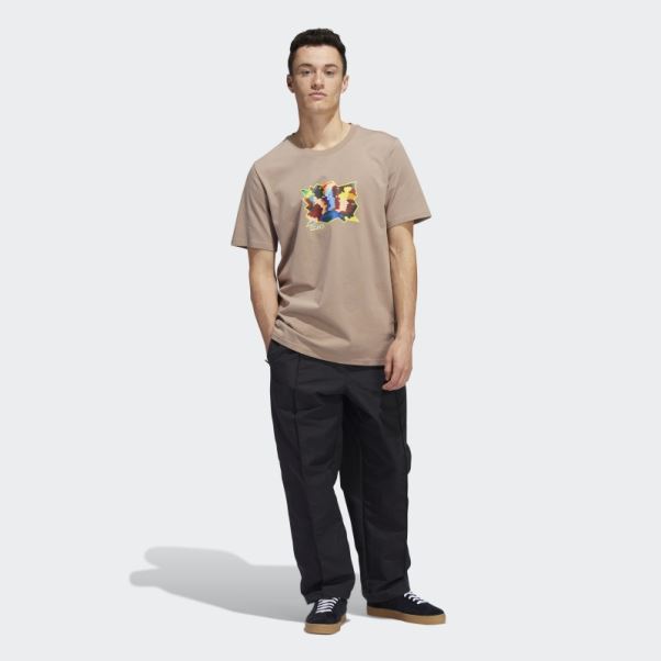 Mettz World Peeps T-shirt à Manches Courtes Marron Crayeux Adidas