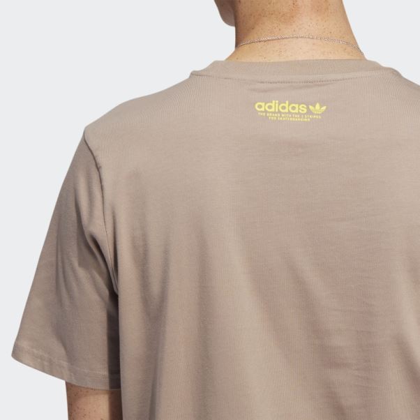 Mettz World Peeps T-shirt à Manches Courtes Marron Crayeux Adidas