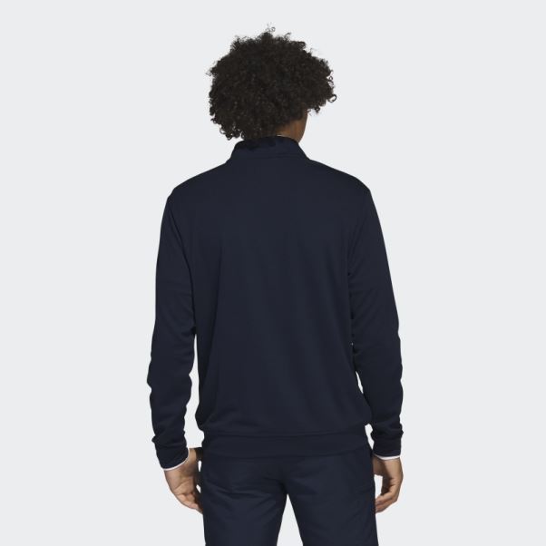Adidas Pull Quart De Zip Bleu Marine