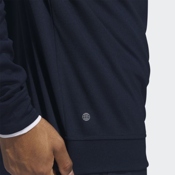 Adidas Pull Quart De Zip Bleu Marine
