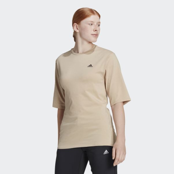 Adidas Run Icons Made With Nature T-shirt De Course Beige