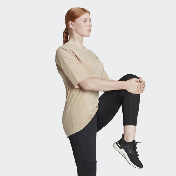 Adidas Run Icons Made With Nature T-shirt De Course Beige