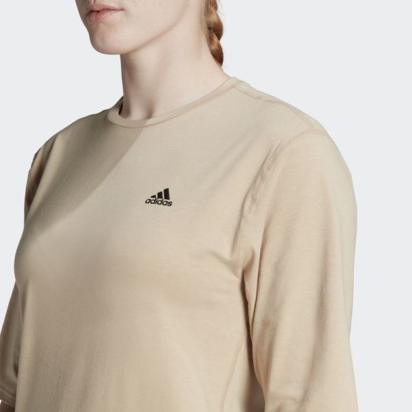 Adidas Run Icons Made With Nature T-shirt De Course Beige