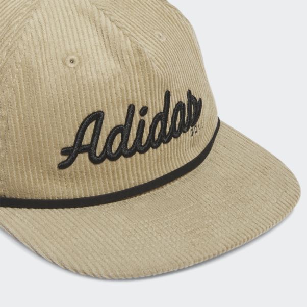 Adidas Casquette En Corde à Cinq Panneaux En Cuir Velours Côtelé De Chanvre