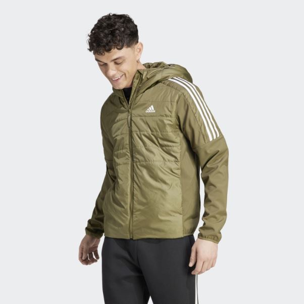 Veste Hybride à Capuche Isolée Adidas Essentials Olive