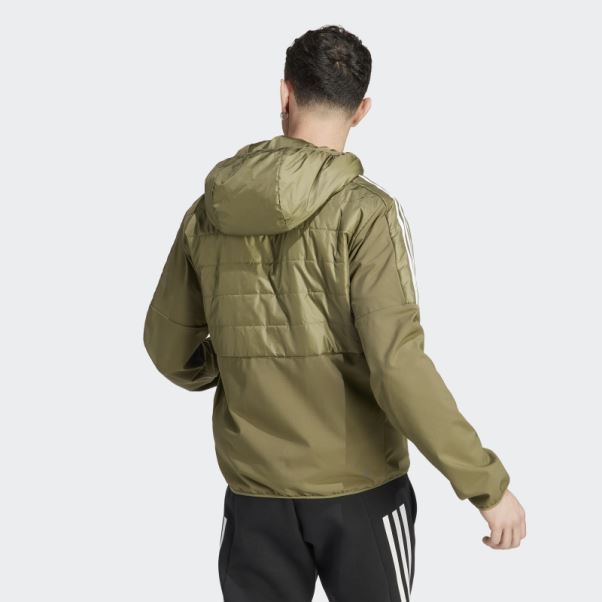 Veste Hybride à Capuche Isolée Adidas Essentials Olive