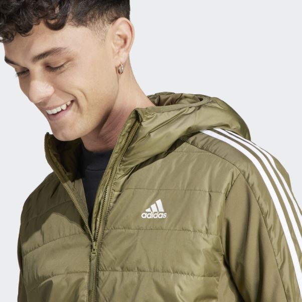 Veste Hybride à Capuche Isolée Adidas Essentials Olive