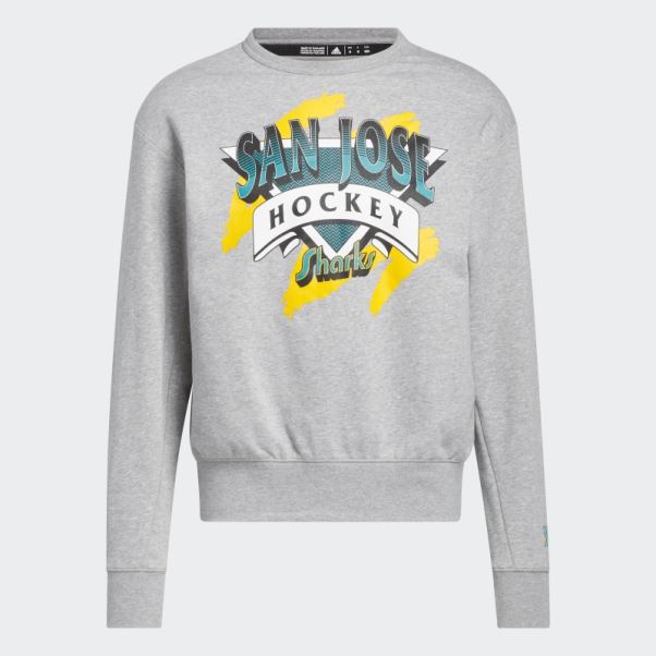 Sweat Adidas Gris Moyen Vintage Crew Sharks