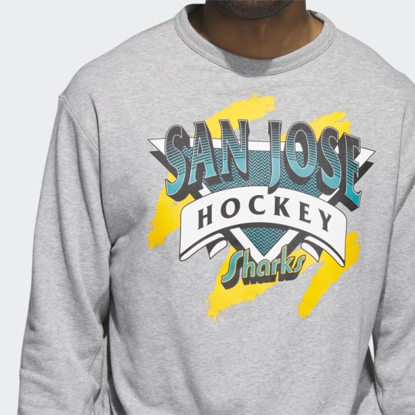 Sweat Adidas Gris Moyen Vintage Crew Sharks