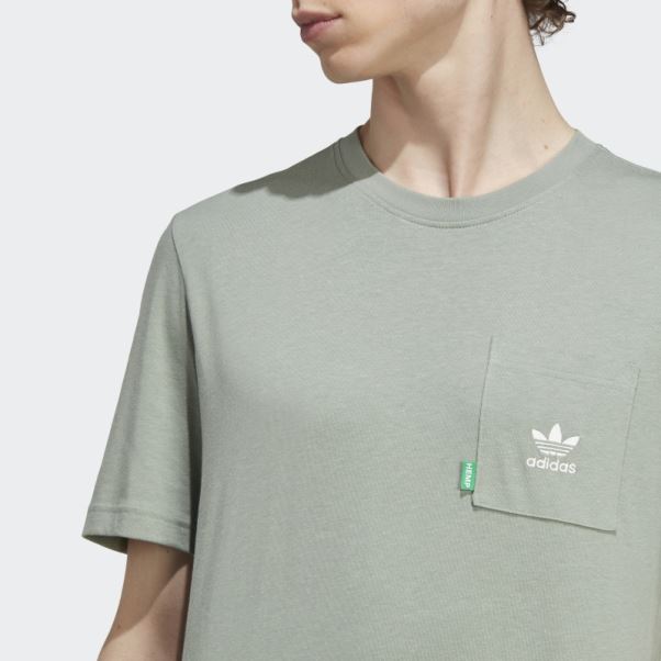 T-shirt Essentials+ Made With Hemp Vert Argenté Adidas