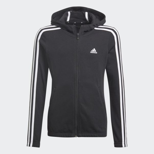 Sweat à Capuche Adidas Essentials 3 Bandes Noir
