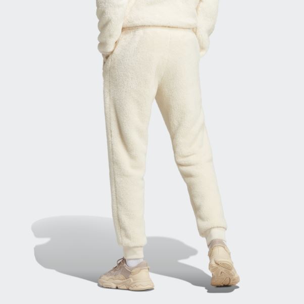 Pantalon De Survêtement Essentials+ Fluffy Fleece Blanc Adidas